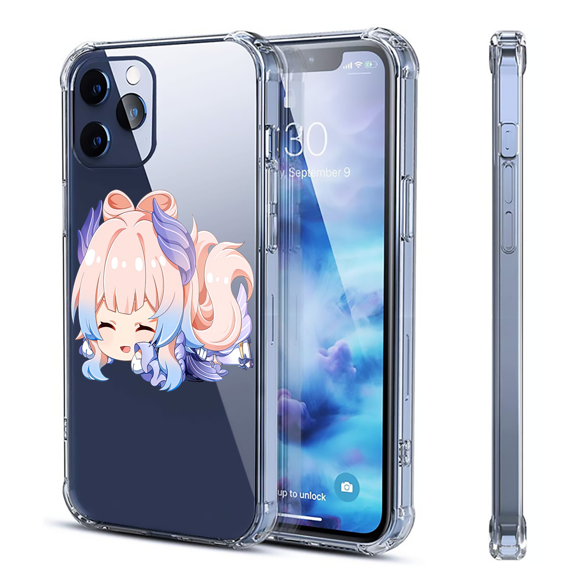 げんし神 珊瑚宮心海 サンゴノミヤ・ココミ genshin Sangonomiya Kokomi 【iPhone 12シリーズ対応】透明スマホケース（クリアソフトケース）